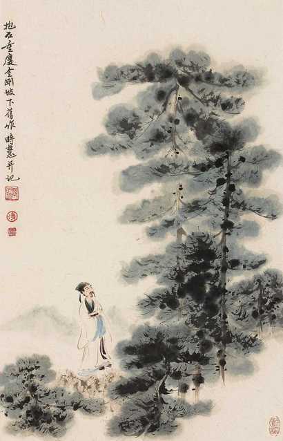 傅抱石 高士图 镜心